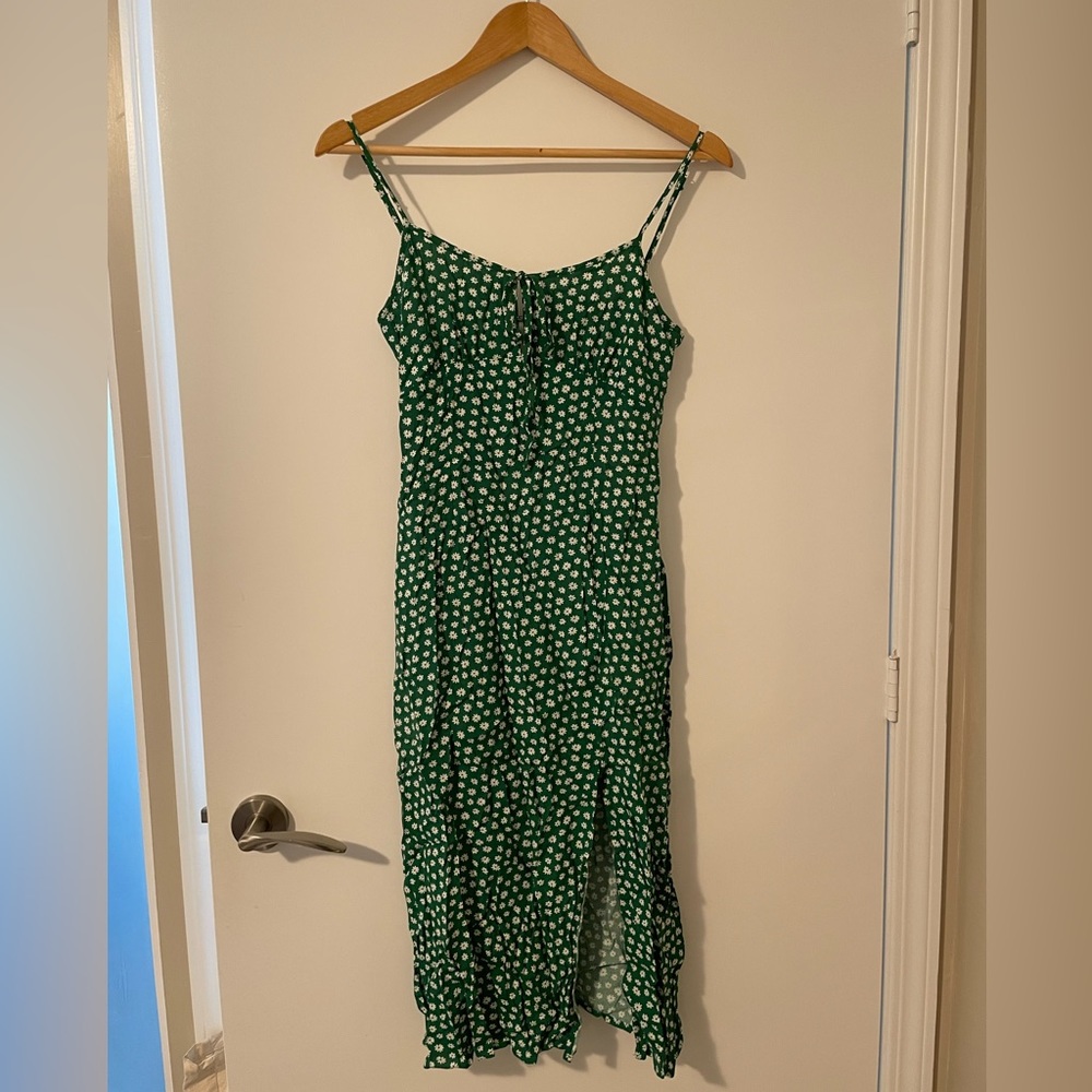 Green flowery dress
